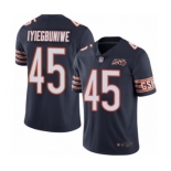 Men's Chicago Bears #45 Joel Iyiegbuniwe Navy Blue Team Color 100th Season Limited Football Jersey