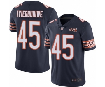 Men's Chicago Bears #45 Joel Iyiegbuniwe Navy Blue Team Color 100th Season Limited Football Jersey