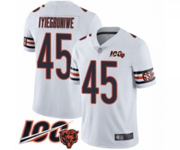 Men's Chicago Bears #45 Joel Iyiegbuniwe White Vapor Untouchable Limited Player 100th Season Football Jersey