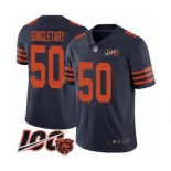 Men's Chicago Bears #50 Mike Singletary Limited Navy Blue Rush Vapor Untouchable 100th Season Football Jersey