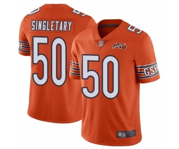 Men's Chicago Bears #50 Mike Singletary Orange Alternate 100th Season Limited Football Jersey