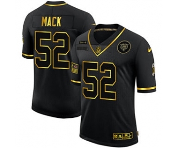 Men's Chicago Bears #52 Khalil Mack 2020 Salute To Service Black Golden Limited Football Jersey