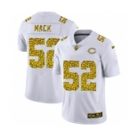 Men's Chicago Bears #52 Khalil Mack Flocked Leopard Print Vapor Limited Football Jersey White