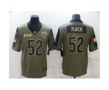 Men's Chicago Bears #52 Khalil Mack Nike Olive 2021 Salute To Service Limited Player Jersey