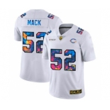 Men's Chicago Bears #52 Khalil Mack White Multi-Color 2020 Football Crucial Catch Limited Football Jersey