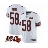 Men's Chicago Bears #58 Roquan Smith White Vapor Untouchable Limited Player 100th Season Football Jersey