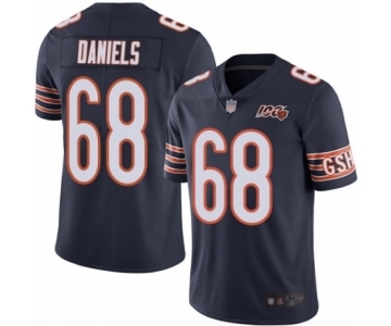 Men's Chicago Bears #68 James Daniels Navy Blue Team Color 100th Season Limited Football Jersey