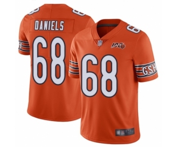 Men's Chicago Bears #68 James Daniels Orange Alternate 100th Season Limited Football Jersey