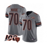 Men's Chicago Bears #70 Bobby Massie Limited Silver Inverted Legend 100th Season Football Jersey