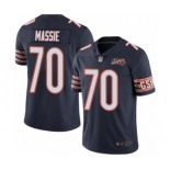 Men's Chicago Bears #70 Bobby Massie Navy Blue Team Color 100th Season Limited Football Jersey