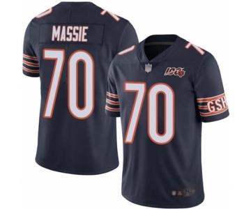 Men's Chicago Bears #70 Bobby Massie Navy Blue Team Color 100th Season Limited Football Jersey