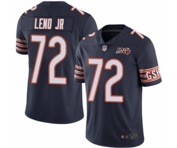 Men's Chicago Bears #72 Charles Leno Navy Blue Team Color 100th Season Limited Football Jersey