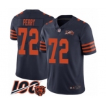 Men's Chicago Bears #72 William Perry Limited Navy Blue Rush Vapor Untouchable 100th Season Football Jersey