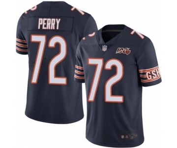 Men's Chicago Bears #72 William Perry Navy Blue Team Color 100th Season Limited Football Jersey