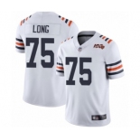 Men's Chicago Bears #75 Kyle Long White 100th Season Limited Football Jersey