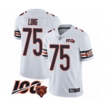 Men's Chicago Bears #75 Kyle Long White Vapor Untouchable Limited Player 100th Season Football Jersey