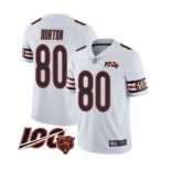 Men's Chicago Bears #80 Trey Burton White Vapor Untouchable Limited Player 100th Season Football Jersey