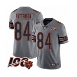 Men's Chicago Bears #84 Cordarrelle Patterson Limited Silver Inverted Legend 100th Season Football Jersey