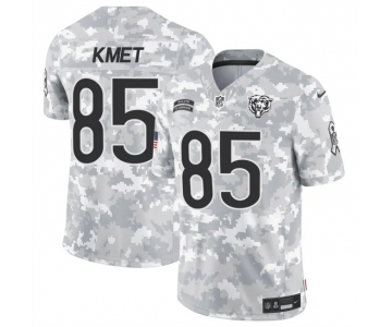 Men's Chicago Bears #85 Cole Kmet 2024 F.U.S.E Arctic Camo Salute To Service Limited Stitched Football Jersey