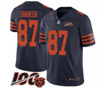 Men's Chicago Bears #87 Adam Shaheen Limited Navy Blue Rush Vapor Untouchable 100th Season Football Jersey