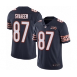 Men's Chicago Bears #87 Adam Shaheen Navy Blue Team Color 100th Season Limited Football Jersey