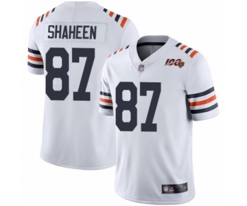 Men's Chicago Bears #87 Adam Shaheen White 100th Season Limited Football Jersey