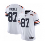 Men's Chicago Bears #87 Tom Waddle White 100th Season Limited Football Jersey