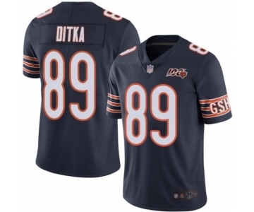 Men's Chicago Bears #89 Mike Ditka Navy Blue Team Color 100th Season Limited Football Jersey