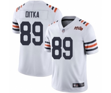 Men's Chicago Bears #89 Mike Ditka White 100th Season Limited Football Jersey