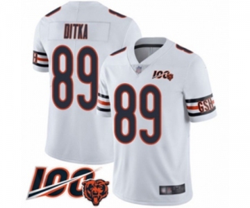 Men's Chicago Bears #89 Mike Ditka White Vapor Untouchable Limited Player 100th Season Football Jersey