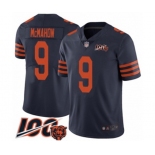 Men's Chicago Bears #9 Jim McMahon Limited Navy Blue Rush Vapor Untouchable 100th Season Football Jersey