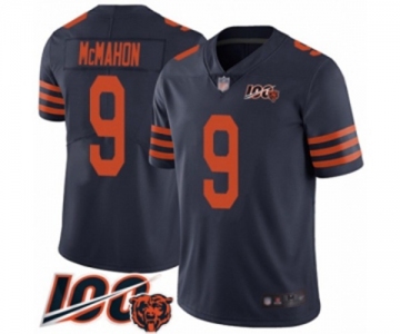 Men's Chicago Bears #9 Jim McMahon Limited Navy Blue Rush Vapor Untouchable 100th Season Football Jersey