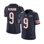 Men's Chicago Bears #9 Jim McMahon Navy Blue Team Color 100th Season Limited Football Jersey