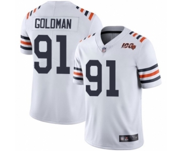 Men's Chicago Bears #91 Eddie Goldman White 100th Season Limited Football Jersey