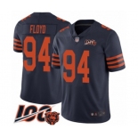 Men's Chicago Bears #94 Leonard Floyd Limited Navy Blue Rush Vapor Untouchable 100th Season Football Jersey