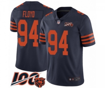 Men's Chicago Bears #94 Leonard Floyd Limited Navy Blue Rush Vapor Untouchable 100th Season Football Jersey