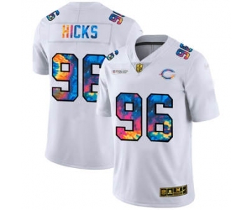 Men's Chicago Bears #96 Akiem Hicks White Multi-Color 2020 Football Crucial Catch Limited Football Jersey