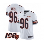 Men's Chicago Bears #96 Akiem Hicks White Vapor Untouchable Limited Player 100th Season Football Jersey