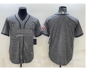 Men's Chicago Bears Blank Grey With Patch Cool Base Stitched Baseball Jersey