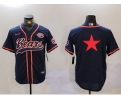 Men's Chicago Bears Blank Navy Blue With Patch Cool Base Stitched Baseball Jerseys