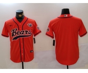 Men's Chicago Bears Blank Orange Throwback With Patch Cool Base Stitched Baseball Jersey