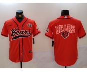 Men's Chicago Bears Blank Orange Throwback With Patch Cool Base Stitched Baseball Jerseys