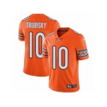 Men's Nike Chicago Bears #10 Mitchell Trubisky Vapor Untouchable Limited Orange Rush NFL Jersey