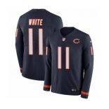 Men's Nike Chicago Bears #11 Kevin White Limited Navy Blue Therma Long Sleeve NFL Jersey