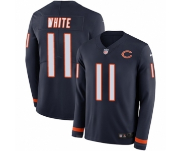 Men's Nike Chicago Bears #11 Kevin White Limited Navy Blue Therma Long Sleeve NFL Jersey