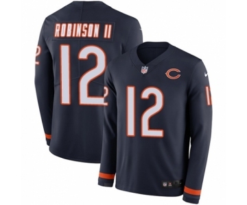 Men's Nike Chicago Bears #12 Allen Robinson Limited Navy Blue Therma Long Sleeve NFL Jersey