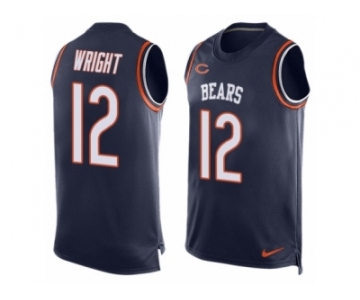 Men's Nike Chicago Bears #12 Kendall Wright Limited Navy Blue Player Name & Number Tank Top NFL Jersey