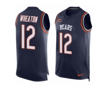 Men's Nike Chicago Bears #12 Markus Wheaton Limited Navy Blue Player Name & Number Tank Top NFL Jersey