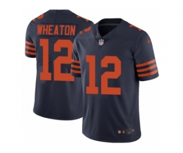 Men's Nike Chicago Bears #12 Markus Wheaton Vapor Untouchable Limited Navy Blue 1940s Throwback Alternate NFL Jersey