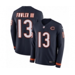 Men's Nike Chicago Bears #13 Bennie Fowler III Limited Navy Blue Therma Long Sleeve NFL Jersey